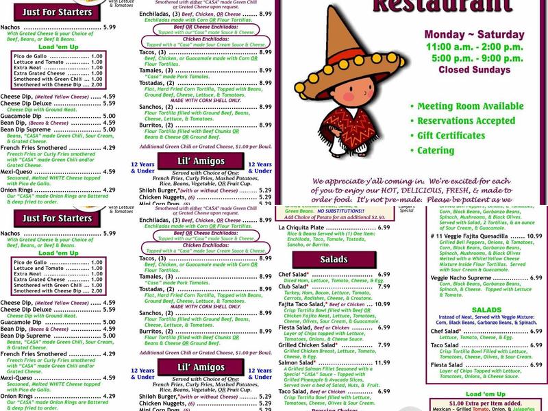 Alejandro's Menu