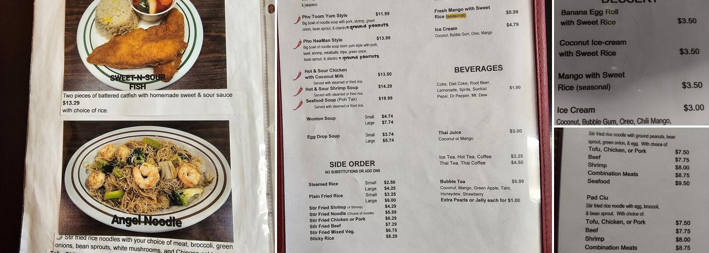 Thai Arawan Menu