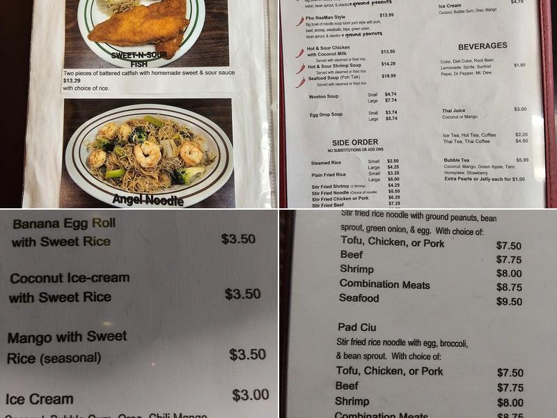 Thai Arawan Menu
