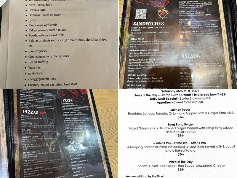Ruby's Wood Grill Menu