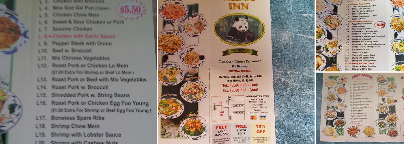China Inn Menu