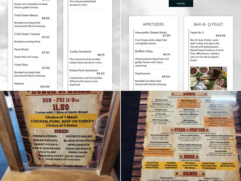 Smoke'n Pit Bar B Que Menu