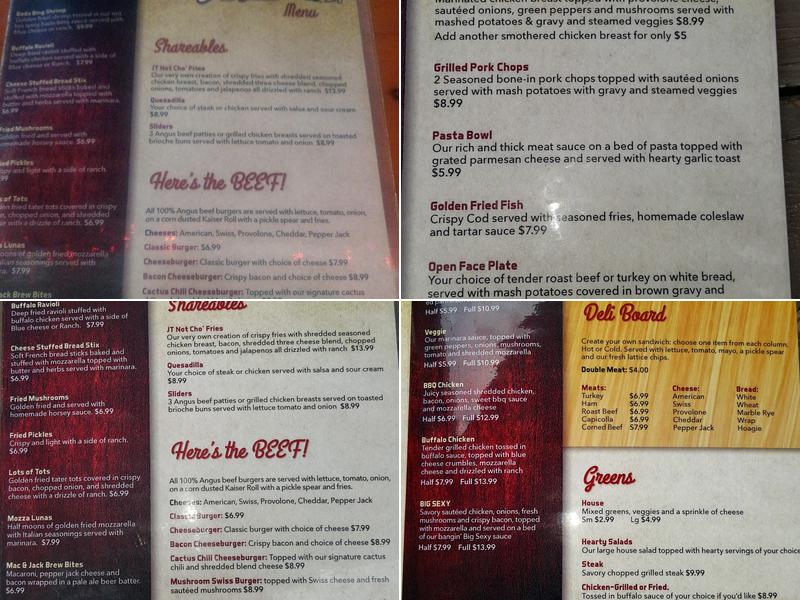 EmJay's Tavern & Grill Menu