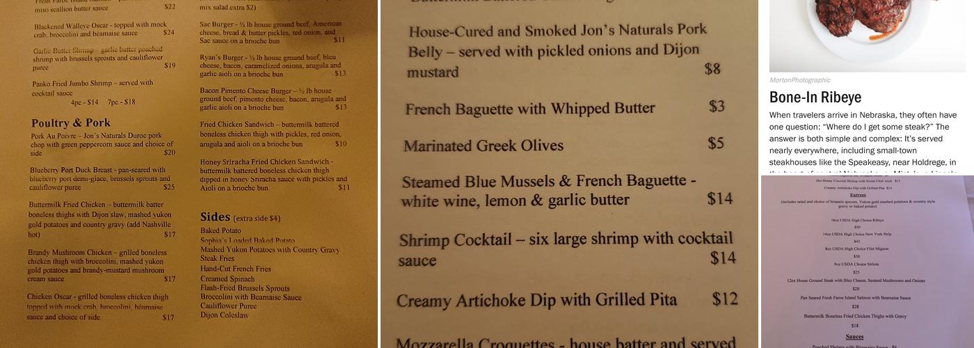 The Speakeasy Menu