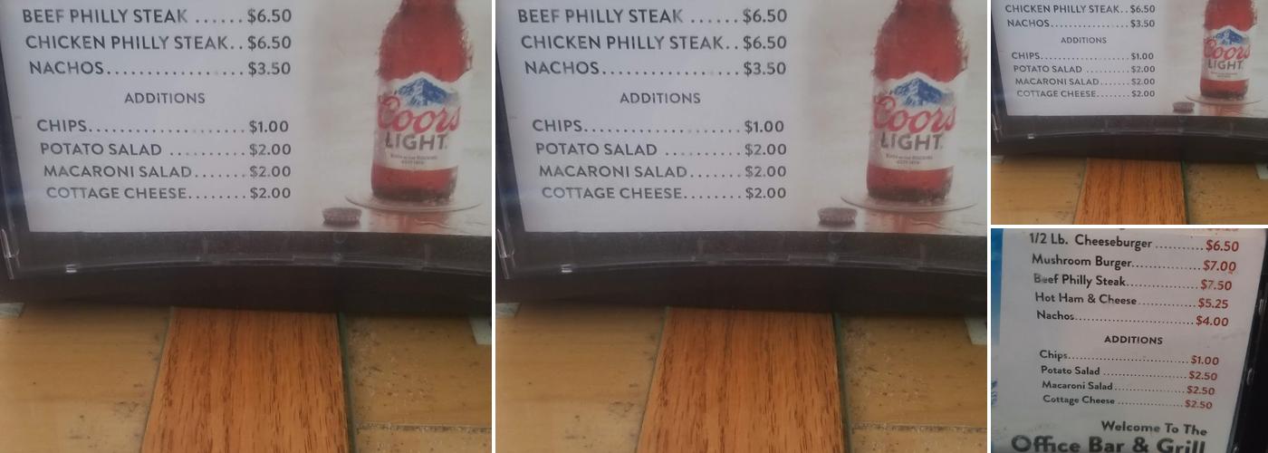 The Office Bar & Grill Menu
