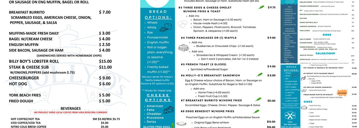 Molly-O’s Menu