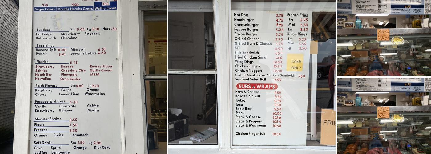 York Beach Dairy Bar Menu