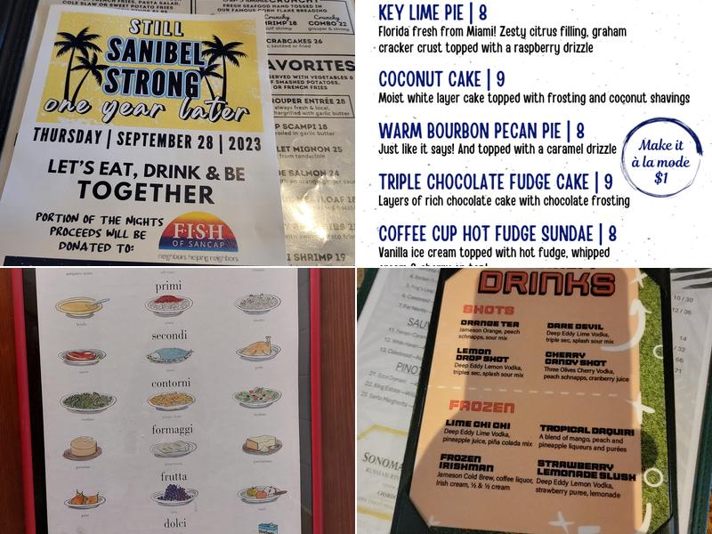 Sanibel Grill Menu