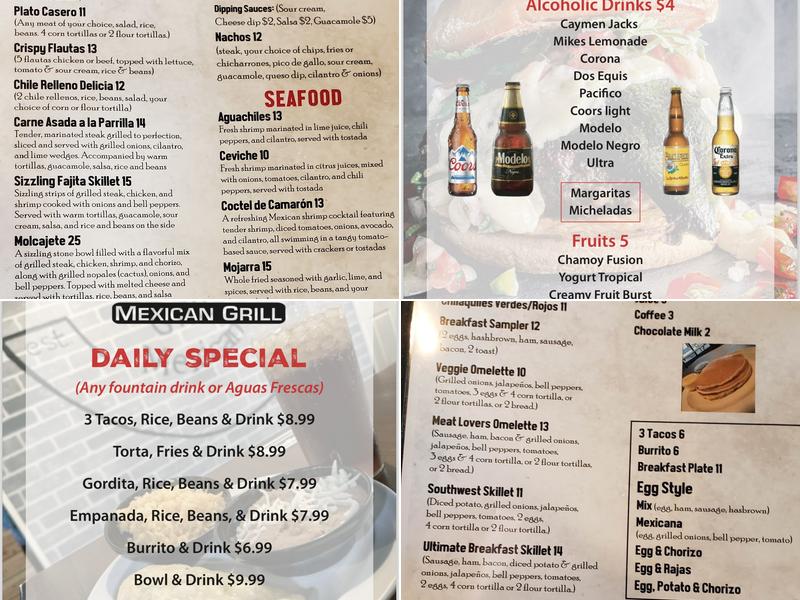 Cabaña Mexican Grill Menu