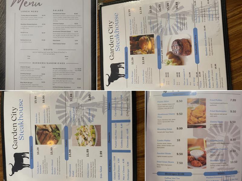 Garden City Steakhouse Menu