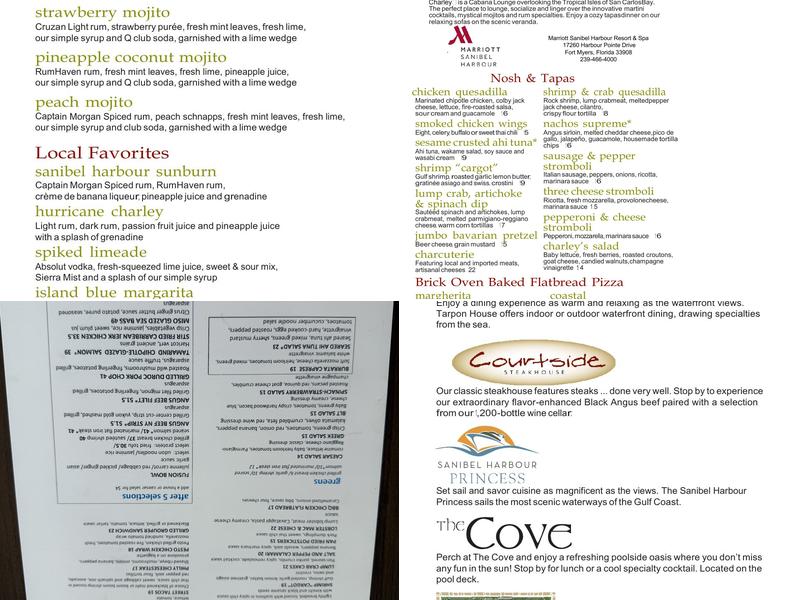 Charley's Cabana Bar Menu