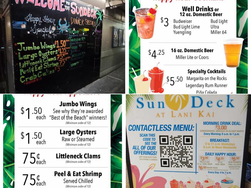 Sun Deck at the Lani Kai Menu