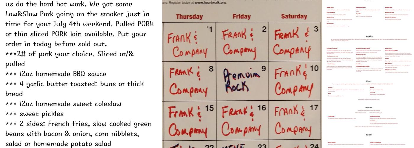 Crackerbox restaurant Menu