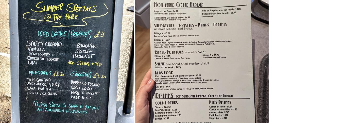 The Park Café Menu