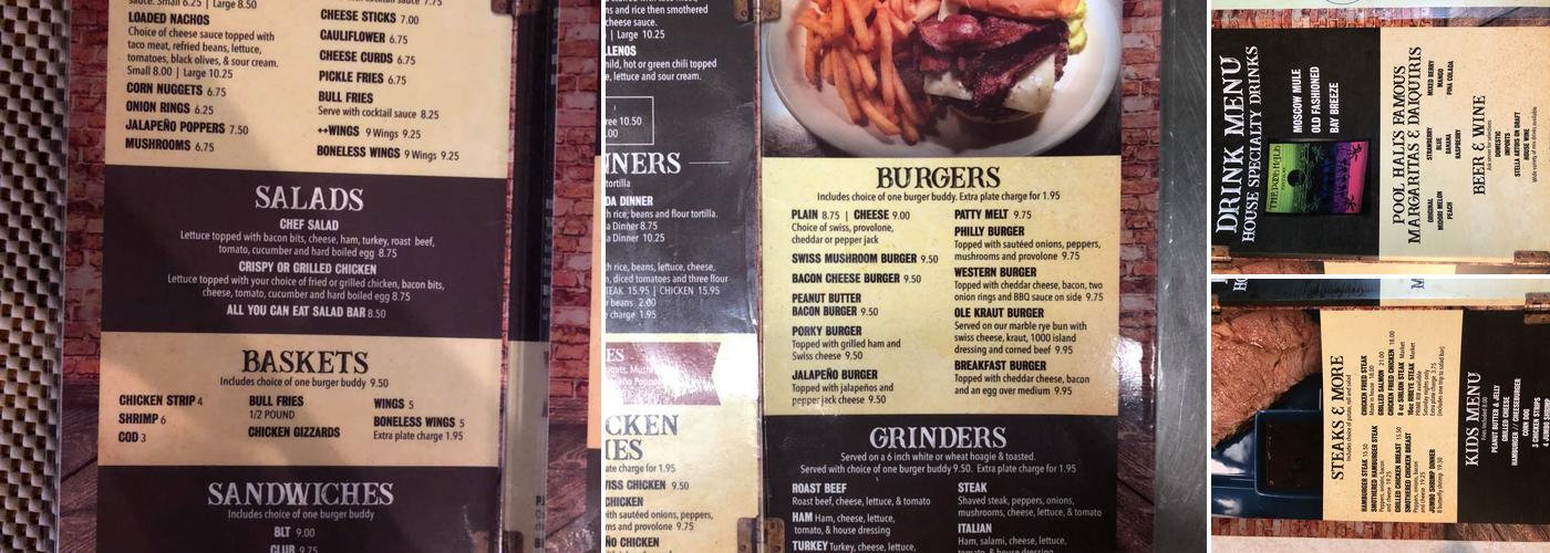 Eustis Pool Hall Menu