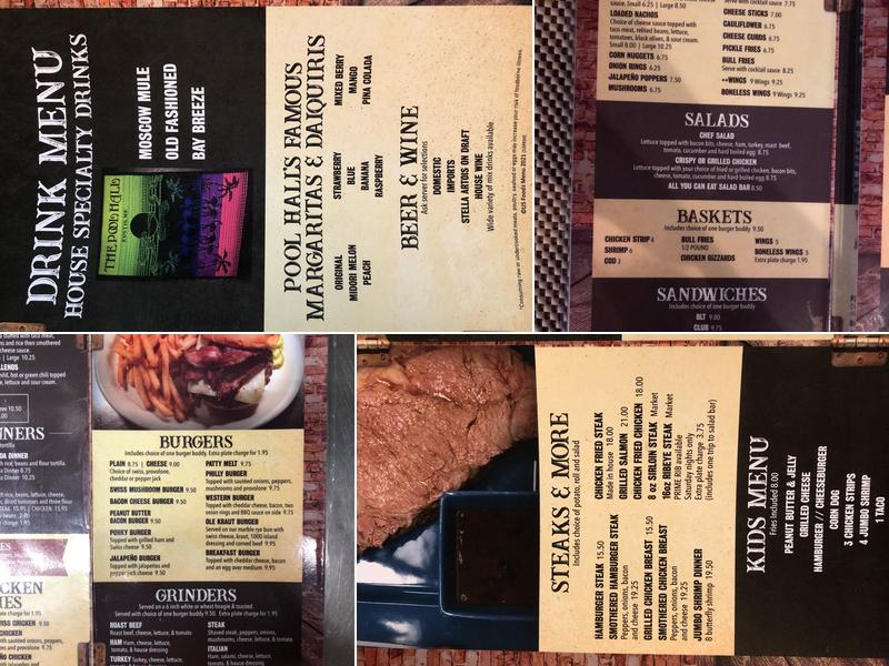 Eustis Pool Hall Menu