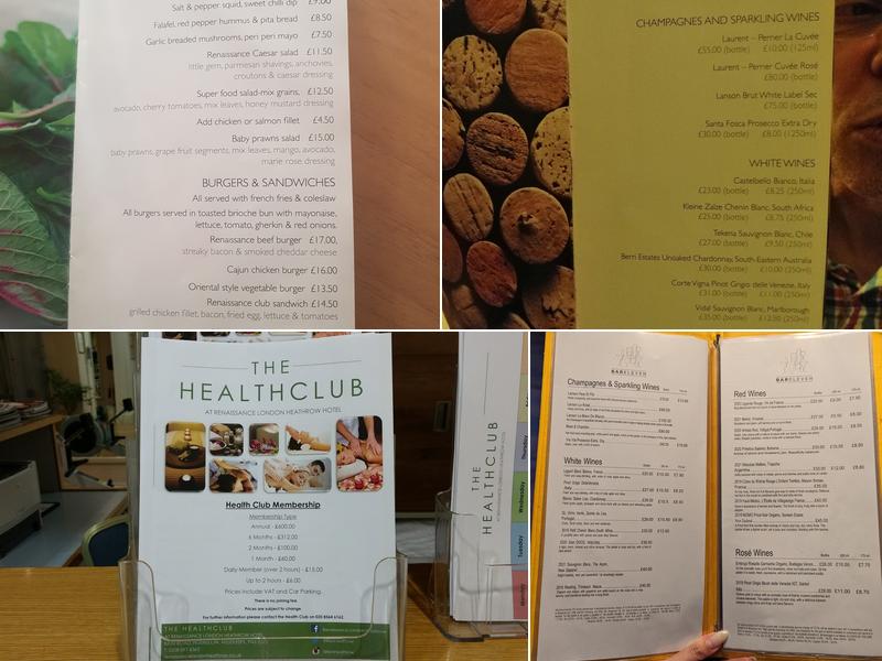 Renaissance London Heathrow Hotel Menu