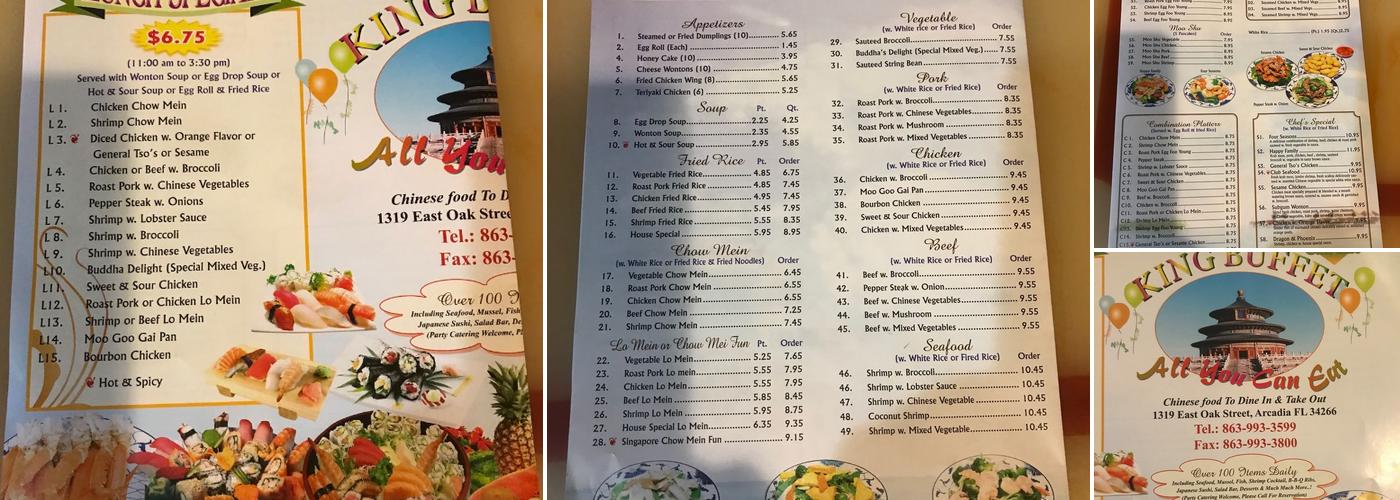 King Buffet Menu