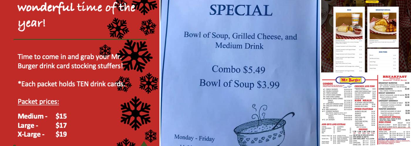 Mr. Burger Menu