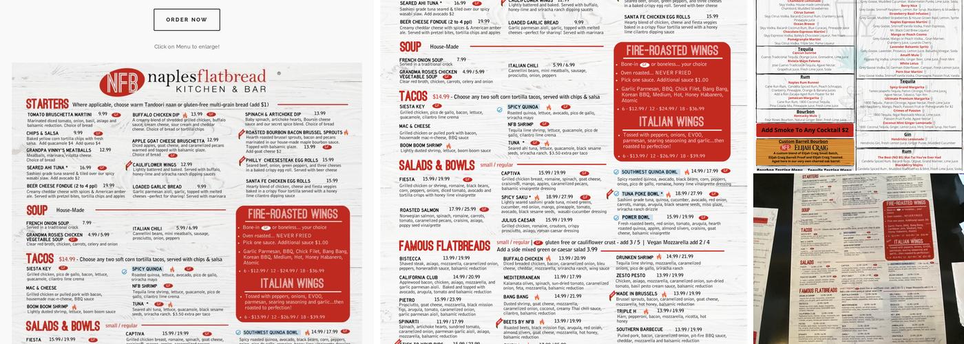 Naples Flatbread Kitchen & Bar Menu