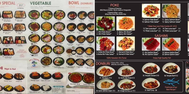Ahi & Roll Menu