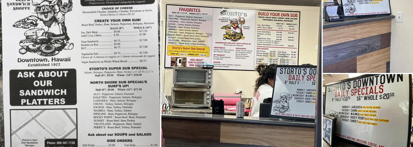 Storto's Deli & Sandwich Shoppe Menu