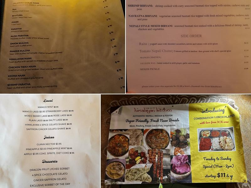Himalayan Kitchen Menu