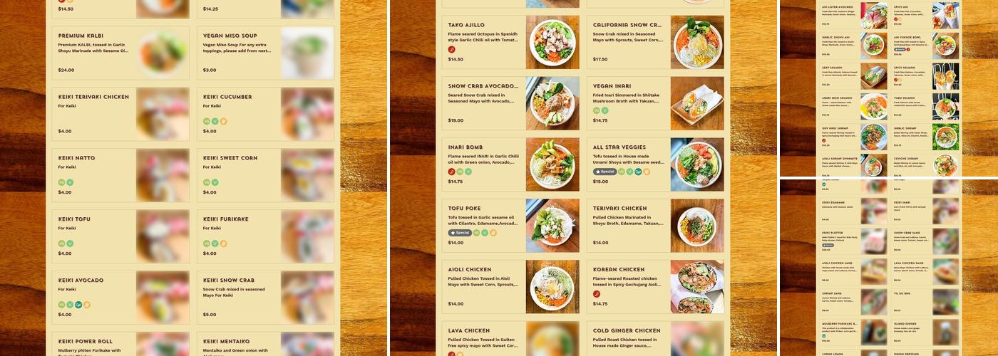 Up Roll Café Honolulu Menu