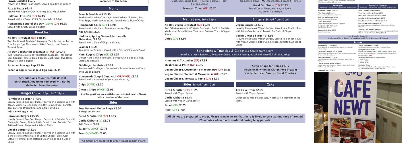 The Old Brewery Cafe and Kitchen Menu