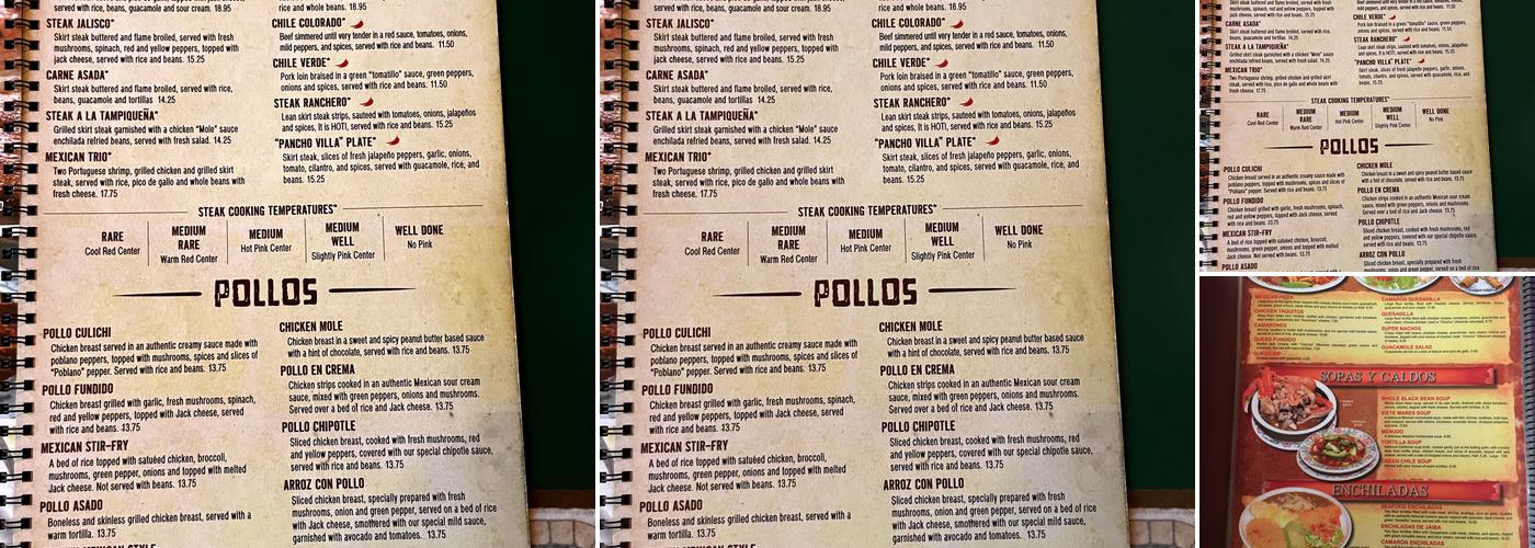 3 Margaritas Menu