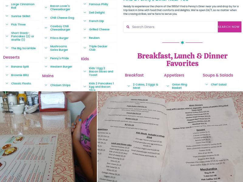 Penny's Diner Menu
