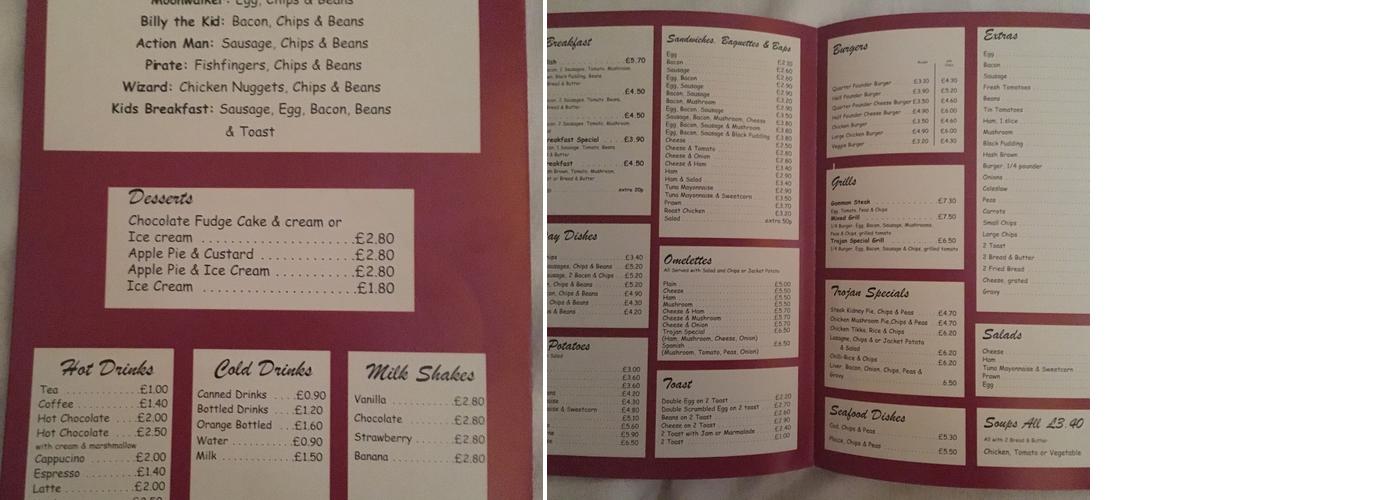 Trojan Café Menu