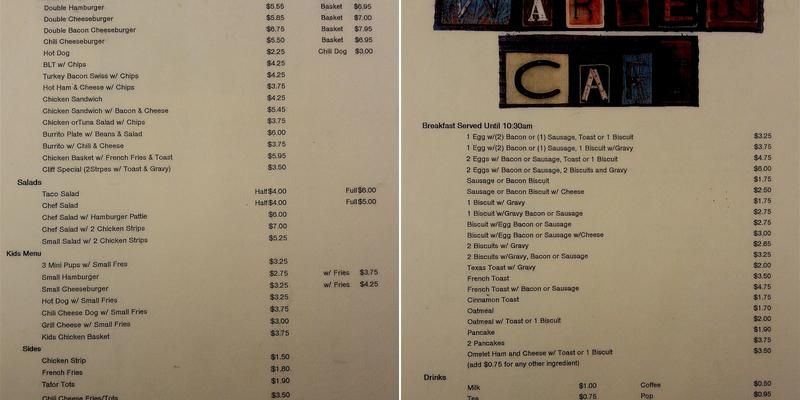 Warren Cafe Menu