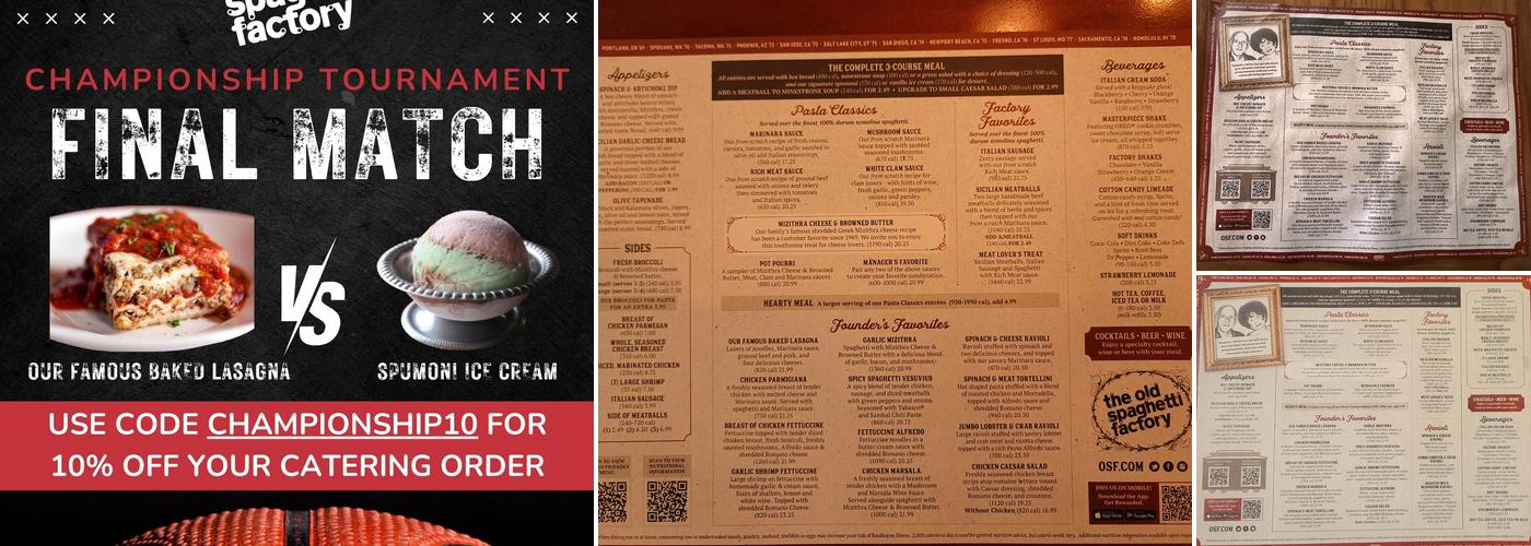 The Old Spaghetti Factory Menu