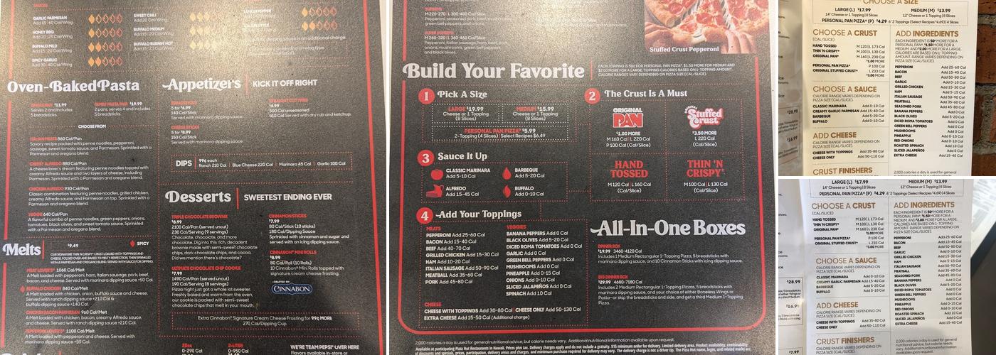 Pizza Hut Menu