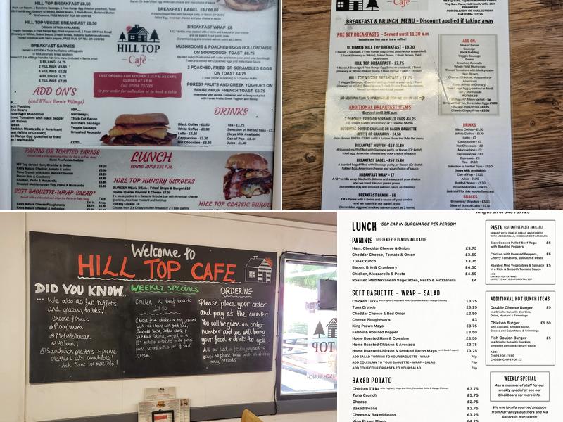 Hill Top Cafe Menu