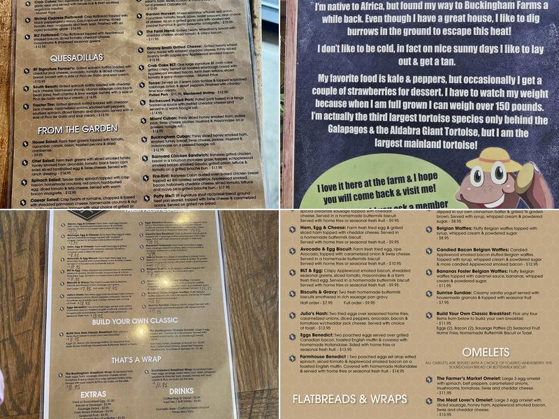 Buckingham Farms Menu