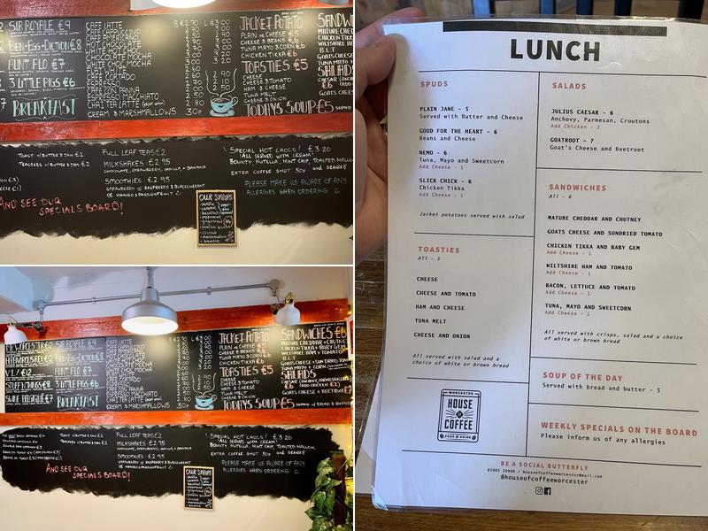 House of Coffee Menu