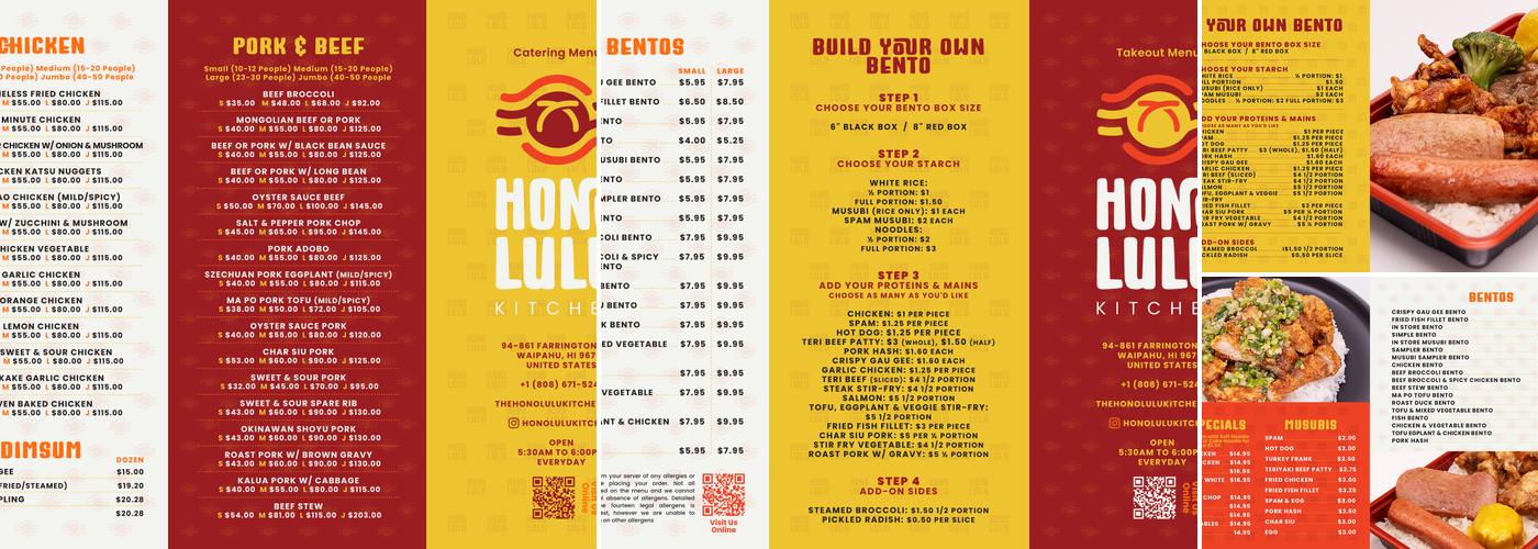 Honolulu Kitchen Menu