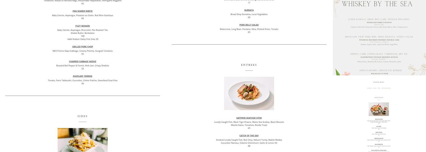 53 By The Sea Menu