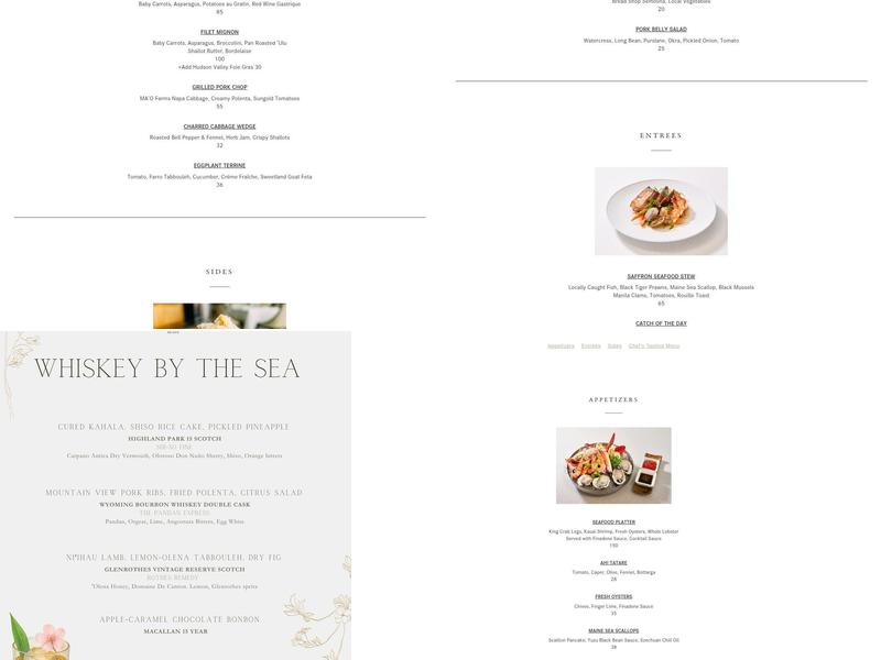 53 By The Sea Menu