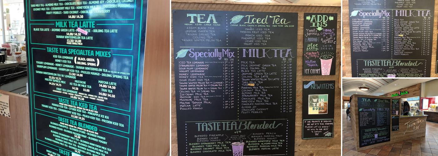 Taste Tea Menu