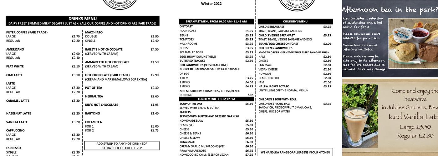 The Garden Kitchen Menu