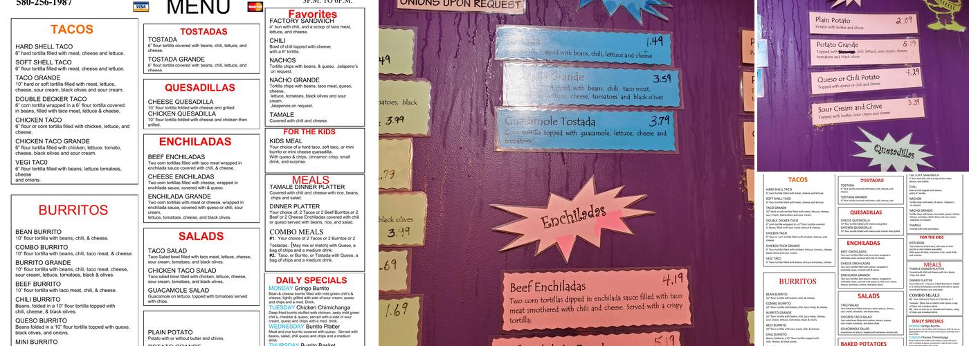 Taco Factory Menu