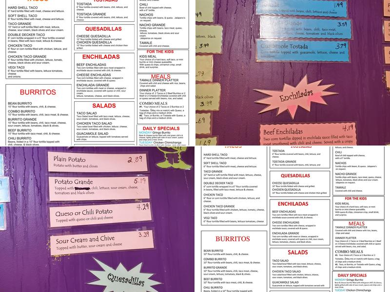 Taco Factory Menu