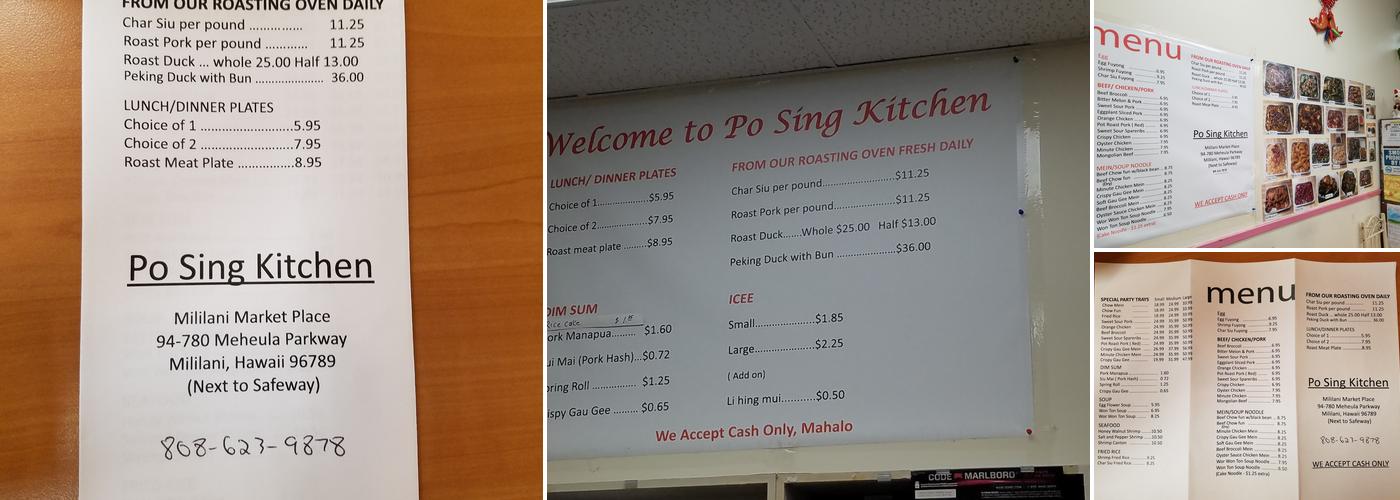 PO Sing Kitchen Menu