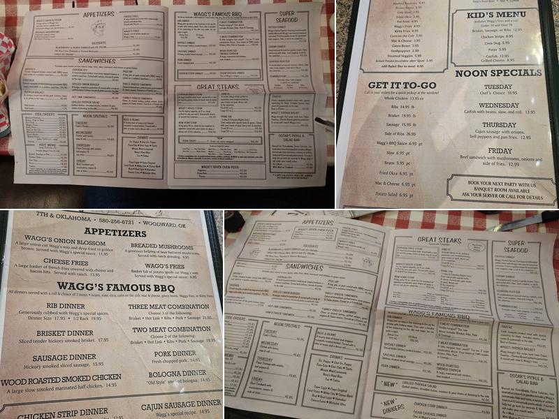 Wagg's Bar-B-Q Menu