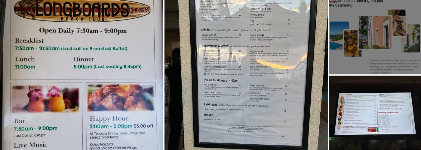 Longboards Menu