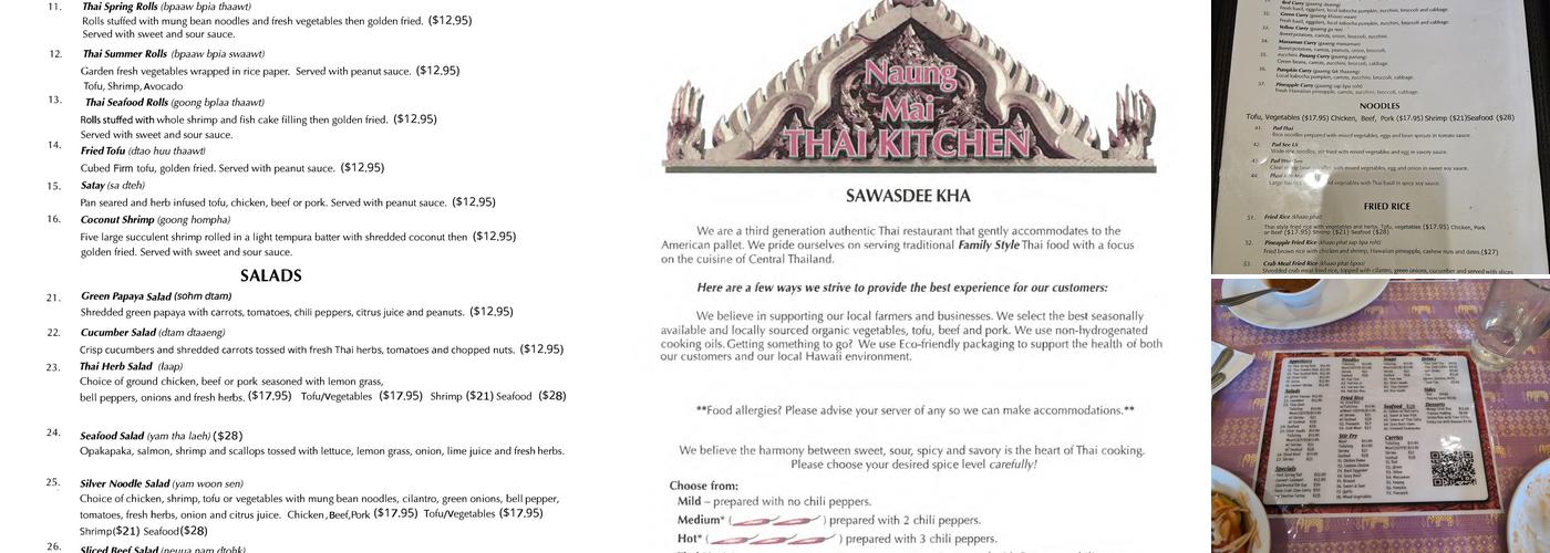 Naung Mai Thai Kitchen Menu