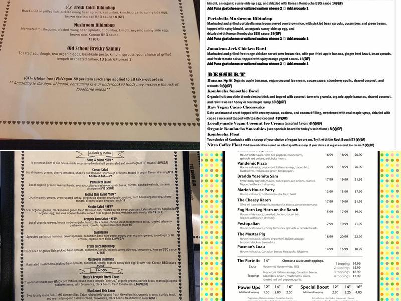 Big Island Booch Kombucha Menu